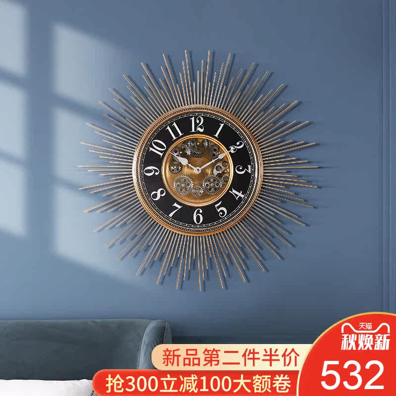 欧式铁艺壁挂玄关电视背景墙面装饰挂件创意挂钟客厅家用时尚钟表|ruв категории Домашний быт, роспись - от Buy2taobao.com для оказания профессиональной услуги покупки агента Taobao