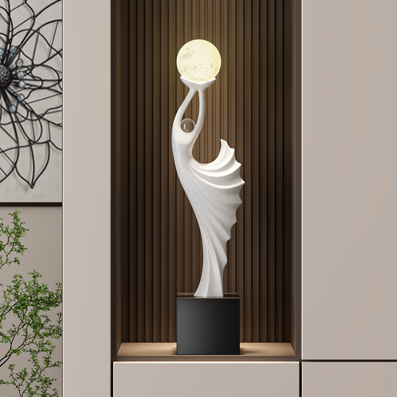 高级感客厅电视柜大型落地灯装饰摆件简约现代入户门抽象艺术摆设,家居饰品,装饰摆件,淘宝优惠券,粉丝福利购,淘宝优惠卷