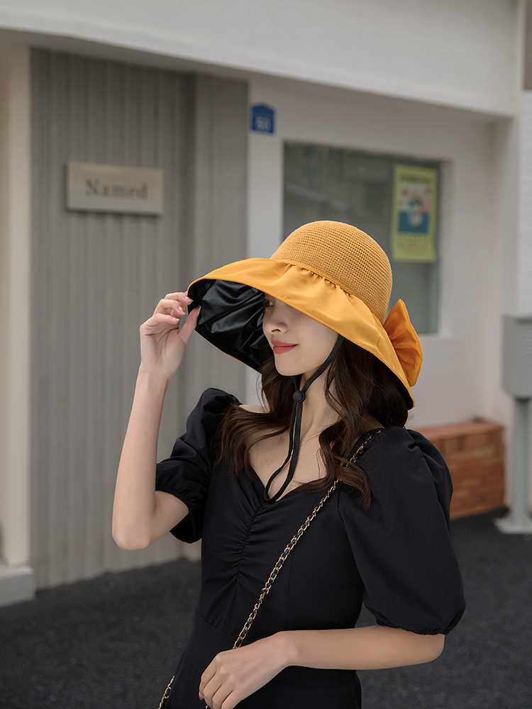 BLACK GLUE BUCKET HAT WOMENS HATS CAP SUN HATS BEACH HAT LU