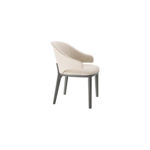 HC28艾瑞卡餐椅家用椅子现代极简书椅有扶手皮质橡木现代简约椅子