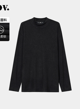 JDV春秋新品商场同款灰黑色长袖T恤基础款男生上衣WTA4361