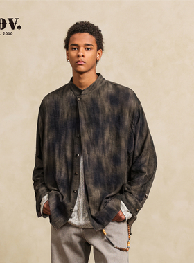 JDV男装2025年秋季新款立领衬衫老钱风时尚休闲长袖衬衣WIC5409