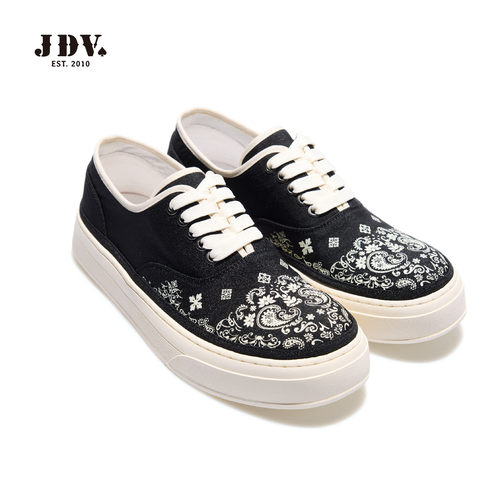JDV春季新品腰果花刺绣帆布鞋