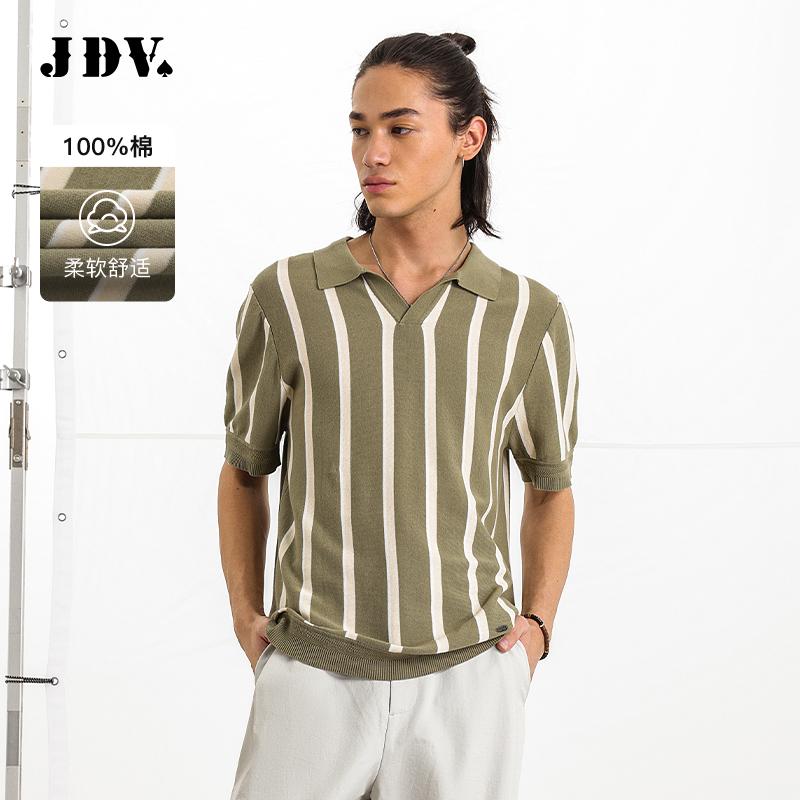 JDV商场同款男士纯棉条纹短袖T恤