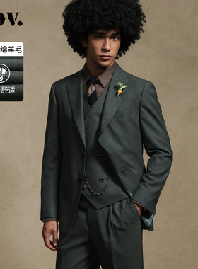 JDV春秋新品商场同款绿色绵羊毛男士西装高级西服外套WMM4001