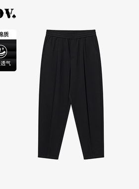 JDV秋季新品商场同款黑色松紧腰男士阔腿裤休闲裤长裤WPW4636