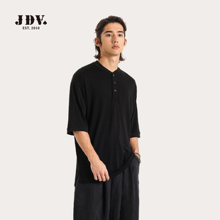 JDV男装商场同款夏季新款男莱赛尔短袖T恤休闲百搭男士上衣