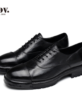 JDV男鞋春秋新品商场同款黑色牛皮革皮鞋绅士正装鞋子WS14782