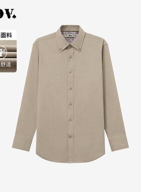 JDV男装商场同款春秋新款卡其色男士宽松衬衫上衣衬衣SIF5205