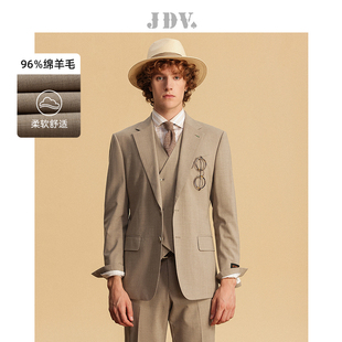 卡其色单排扣西服西装 商场同款 外套DSMM4001 春秋新品 JDV男装