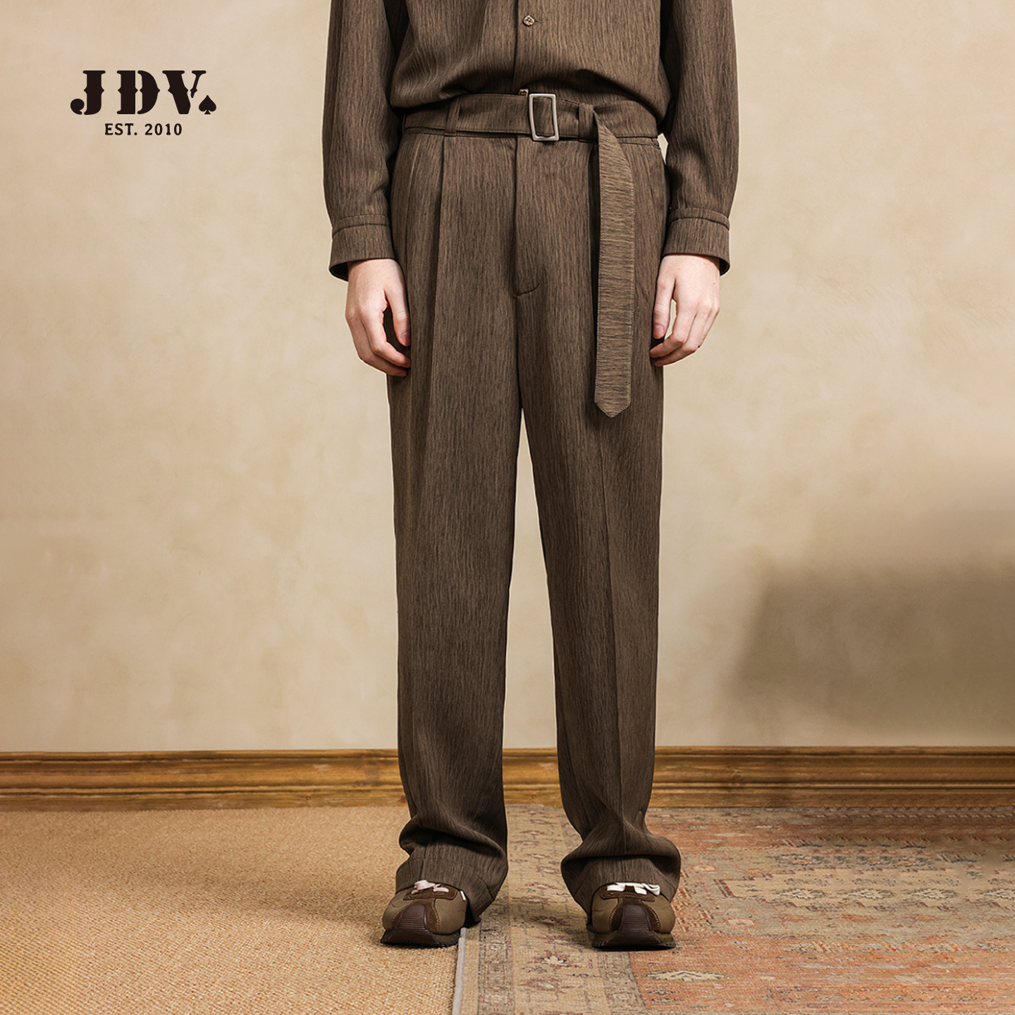 JDV男装商场同款休闲裤2025秋季新品高弹特种纱宽松直筒裤WPL50S4