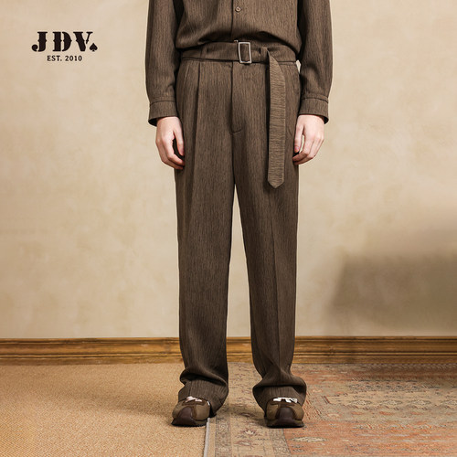 JDV明星同款高弹休闲裤直筒裤