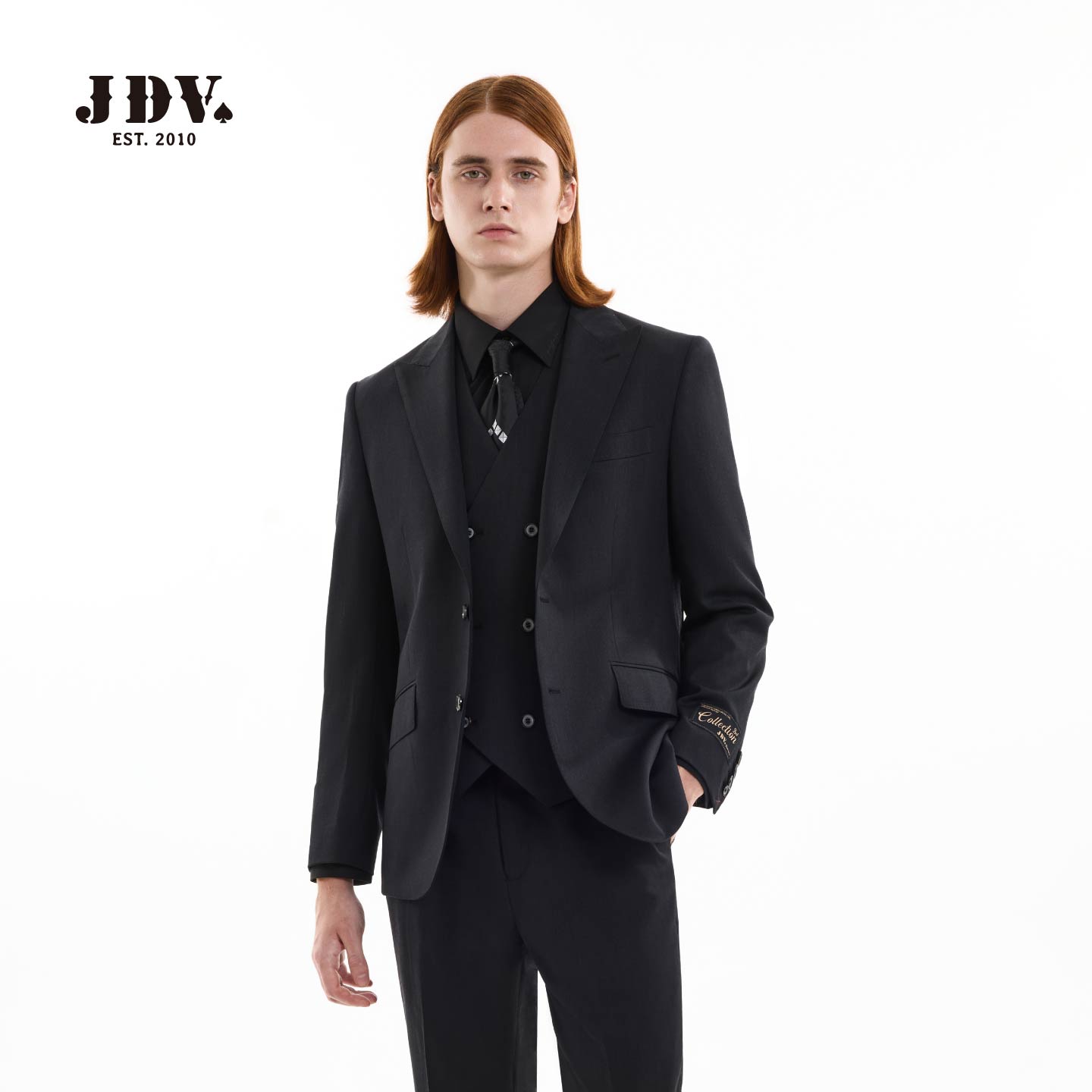 JDV格纹复古西装套装男