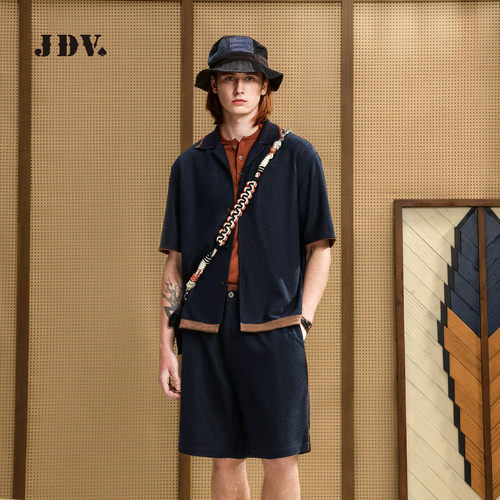 JDV老钱风古巴领男士春季衬衫