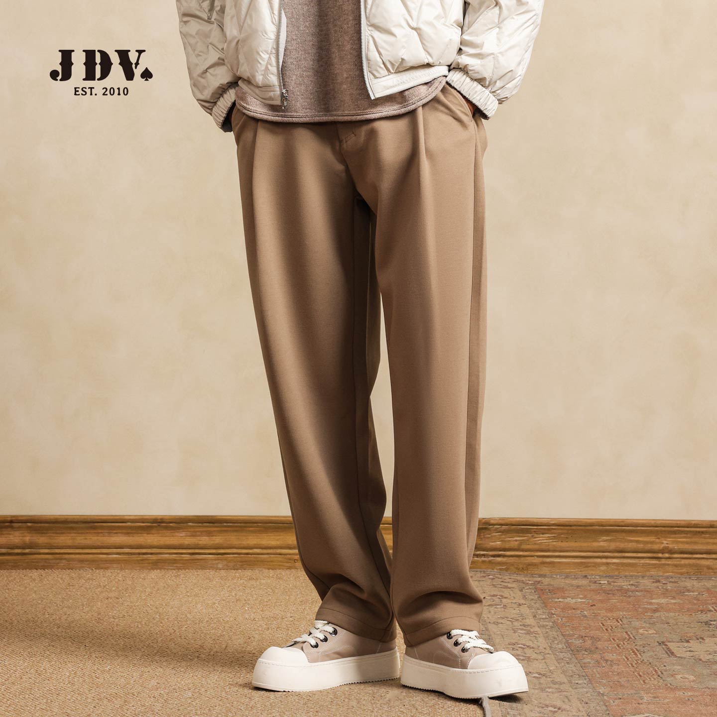 JDV商场同款宽松直筒休闲裤男士2025秋冬新款通勤简约长裤WPL57B5