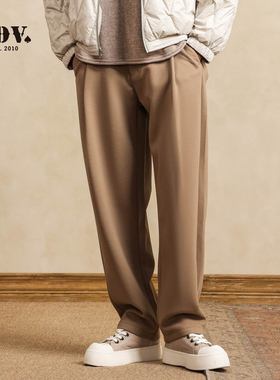 JDV商场同款宽松直筒休闲裤男士2025秋冬新款通勤简约长裤WPL57B5