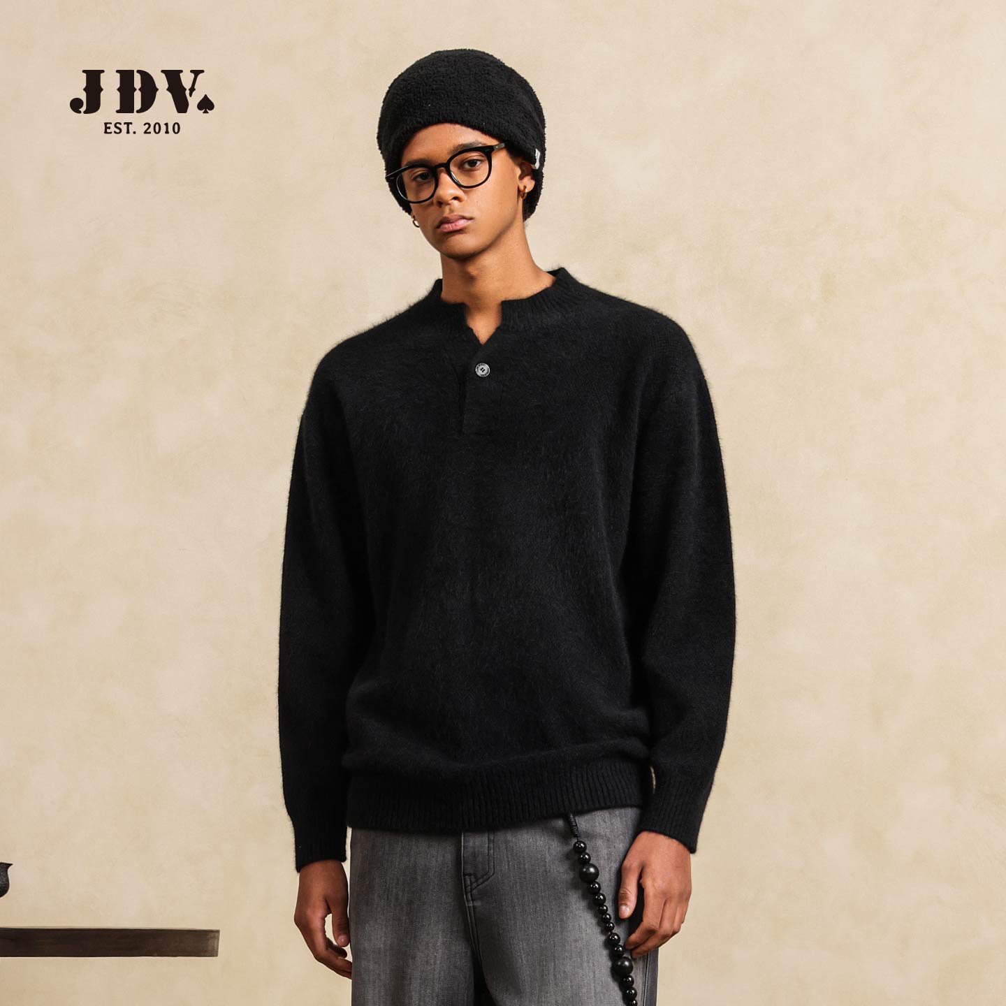 JDV慵懒风羊毛毛衣保暖舒适