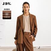 商场同款 外套时尚 春秋新款 双排扣西装 西服SMM50P3 棕色男士 JDV男装