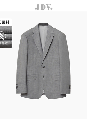 JDV男装春秋新品商场同款灰色正装西装单排扣西服外套SMM4009