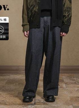 JDV男装秋季新品商场同款黑色棉质牛仔裤宽松休闲长裤WPR4634