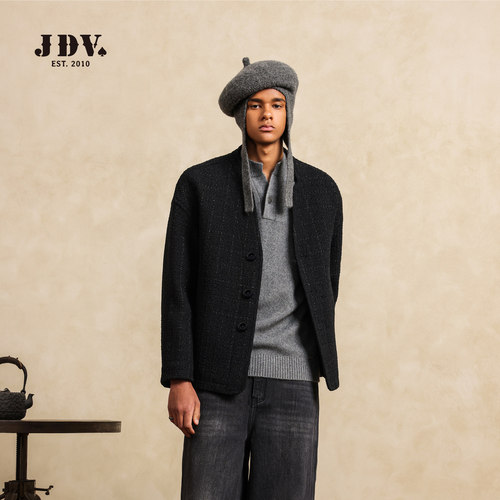 JDV男装粗花呢纹理羽绒服