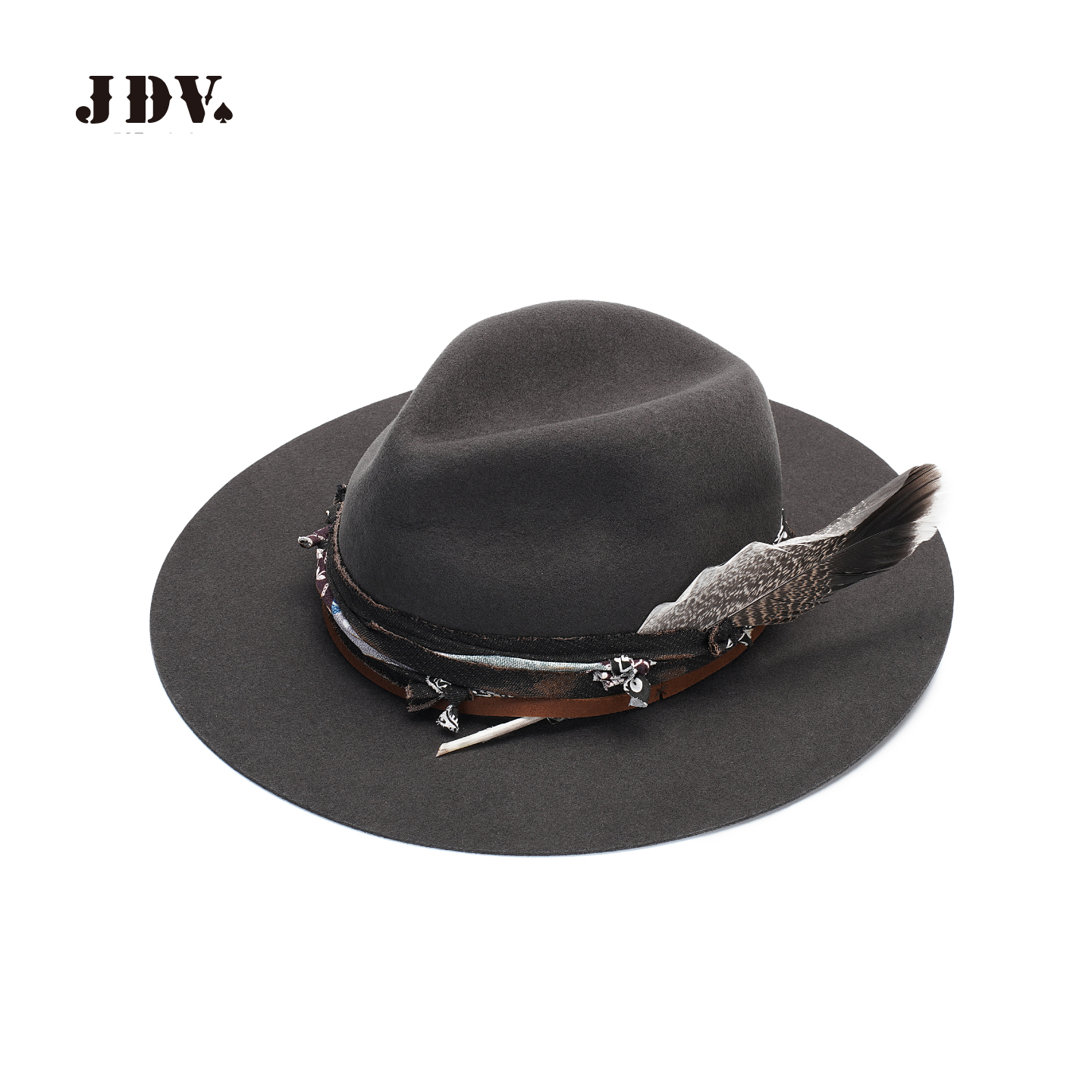 JDV羊毛复古做旧毛呢帽毡礼帽