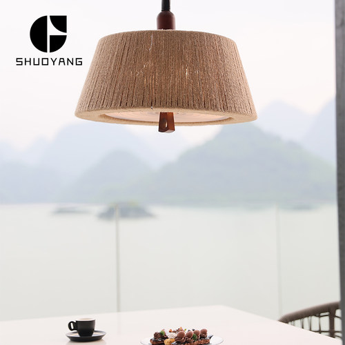 烁阳复古餐厅麻绳吊灯