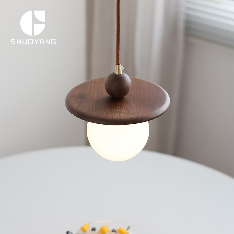 中古风胡桃木吊灯单头吧台岛台餐桌休闲台复古卧室床头商铺橱窗灯,家装灯饰光源,卧室/书房吊灯,淘宝优惠券,粉丝福利购,淘宝优惠卷