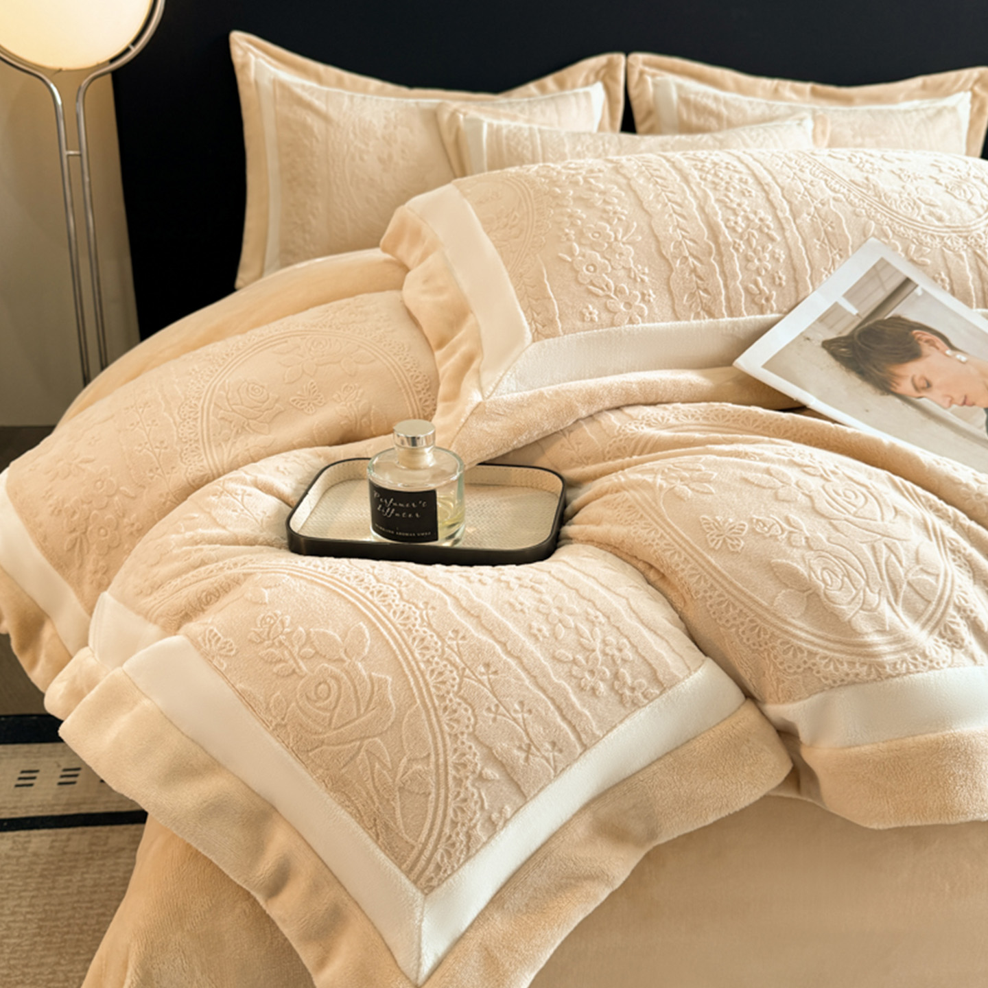 A类全消光牛奶绒面料  加倍保暖 不易掉绒