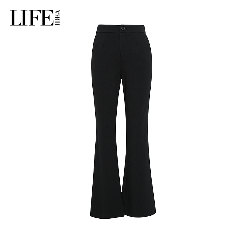 LIFE·IDEA商场同款25春季新款百搭通勤休闲修身微喇叭长裤女