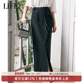 新品 莱芙·艾迪儿商场同款 25夏季 休闲气质中长裙高腰长裙女