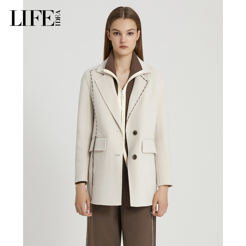 莱芙·艾迪儿毛呢西装外套中长款