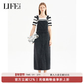 莱芙·艾迪儿牛仔背带裙女小个子女夏2025新胖mm大