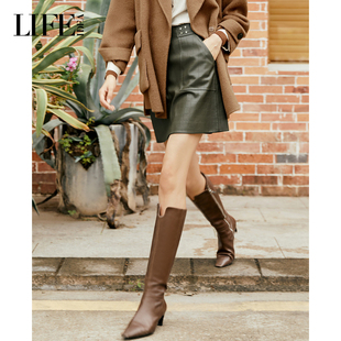 LIFE·IDEA商场同款 军绿色短裙休闲职场OL通勤半身裙 新品