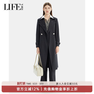 经典 新款 条纹设计宽松女士长风衣 2025春季 莱芙·艾迪儿商场同款