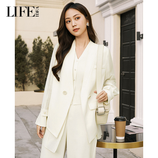 中长外套女 优雅温柔百搭OL西装 LIFE·IDEA商场同款 2025春新品