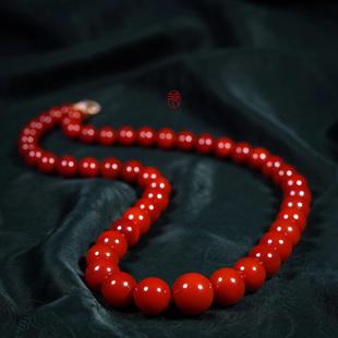 四川川料南红瓦西玫瑰红牛血红塔链妈妈链高端毛衣链珠宝玉石