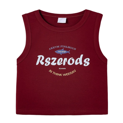 Бордовый летний топ с чашечками, футболка без рукавов, в американском стиле, по фигуре, облегающий крой