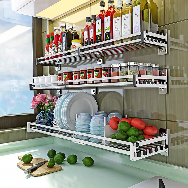 五润厨房调料架调味品置物架304不锈钢壁挂佐料收纳储物架免打孔|msdalam kategori dapur/memasak Appliances, Alat dapur/Penyimpanan dapur, rak simpanan dapur/Rak dapur, rak dinding dapur/rak dinding dapur - dari Buy2taobao.com untuk memberikan perkhidmatan ejen Taobao profesional membeli