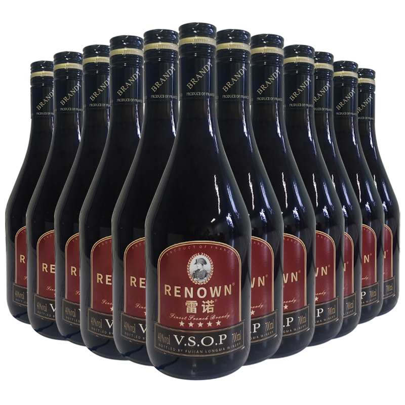 洋酒雷诺RENOWN五星白兰地VSOP700ml*12箱装正品烈酒无盒装