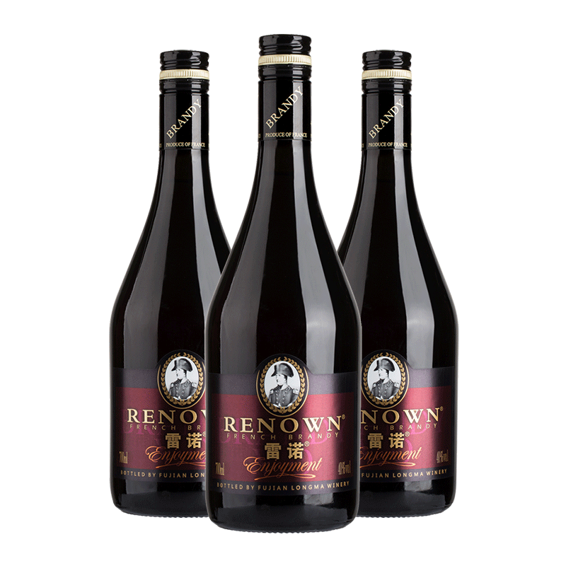 雷诺（RENOWN）悦享VO 40度 700ml*3瓶（实惠无盒装）洋酒烈酒