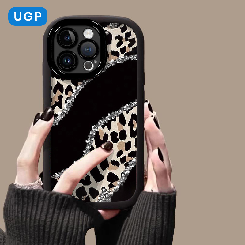 玲玲柯柯2025秋冬新款适用苹果16promax的手机壳iphone15网红爆款豹纹14pro小众高级感超火13黑色全包镜头max