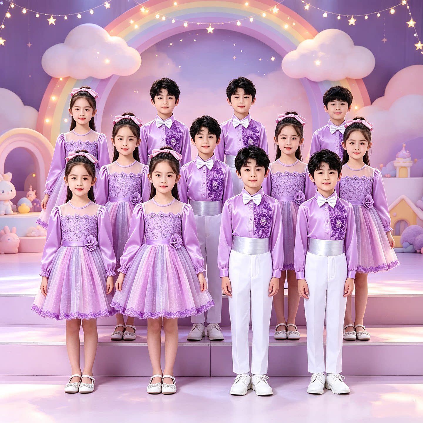 儿童合唱服小学生演出服表演国庆图片