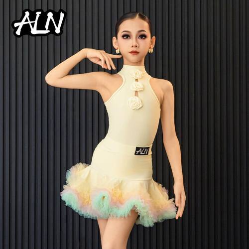 Top新品豹纹分体裙装夏季舒适透气拉丁舞蹈轻奢表演练习发完