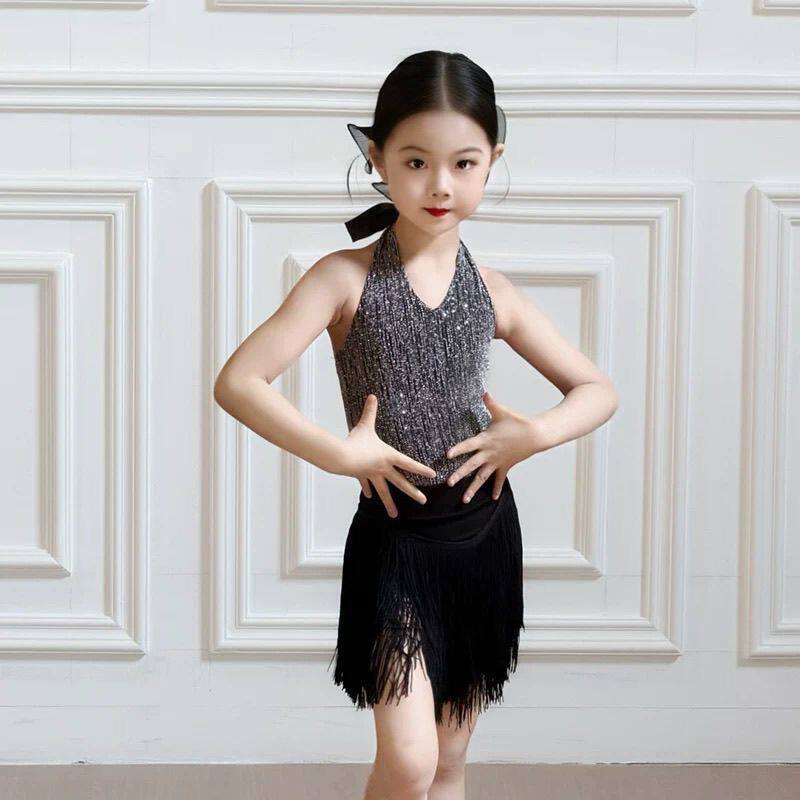 拉丁舞服女童2026新款高级感少儿童练功服超好看舞蹈服装夏季日常