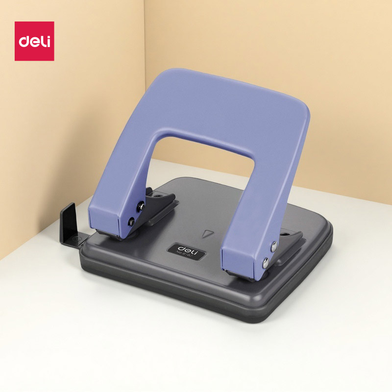 得力打孔器双孔可打35页重型大号打孔机手动打孔器标尺定位二孔打洞器A4纸圆孔两孔打孔机打眼压孔冲孔器