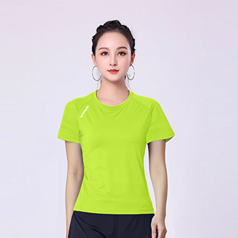 广场舞服装上衣速干短袖夏季新款舞蹈服健身操跑步跑衣服运动t恤