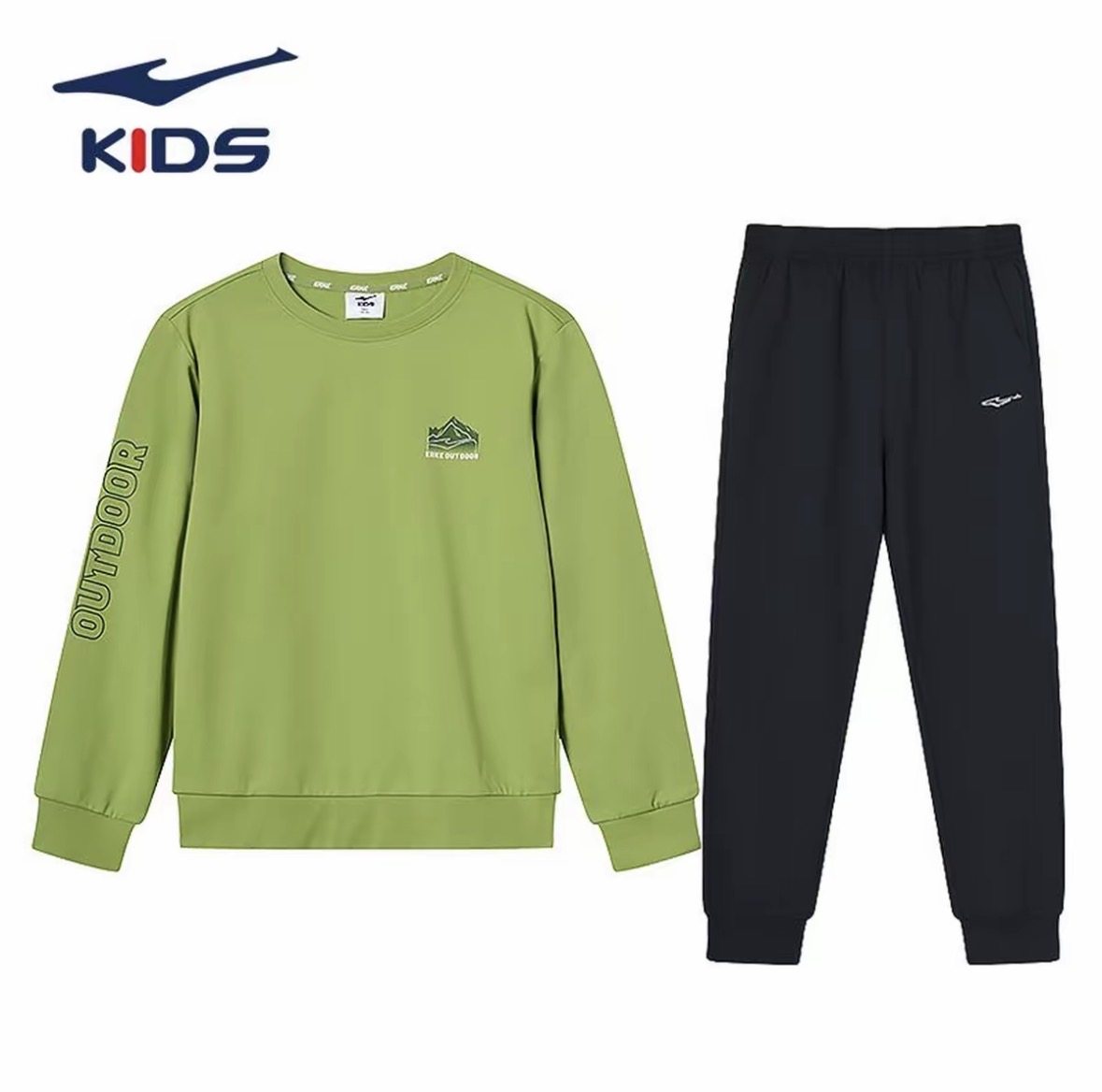 鸿星尔克童装儿童纯棉运动套装2026春季新款卫衣卫裤上衣长裤男童
