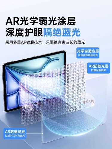 第一卫 2025 Новая модель, подходящая для iPad11, смягченная пленка Air7/6 Apple Mini7 Flat Plate Pro 11-е поколение 2024 защита глаз 10 Анти-синий свет 5 пленка 4 экрана 11-дюймовый полноэкранный крышка 13 дюймов 13 дюймов