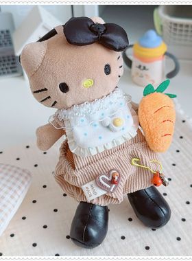 【仅娃衣】娃娃毛线可爱适配长腿KT玩偶公仔可可兔套装背带裤